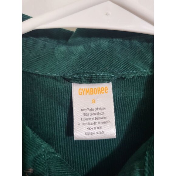 GYMBOREE Boys 4 Santa Hat Corduroy Button Up Dress Shirt Green Holiday Christmas - Picture 3 of 7